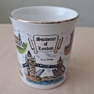Souvenir of London England Coffee Mug Cup Cathedral Big Ben Tower Bridge Print